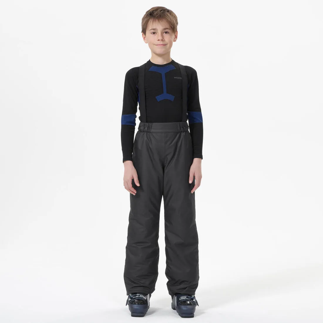 Wedze 100 Kid's Warm Ski Trousers - Waterproof - Dark Grey