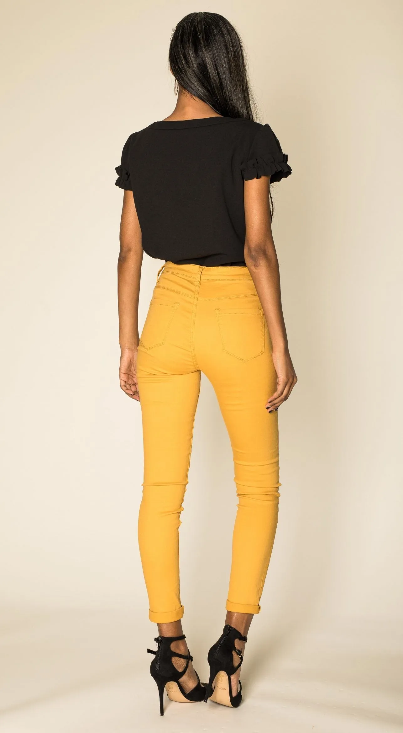 Wholesale Mustard High Waist Classic Jeans