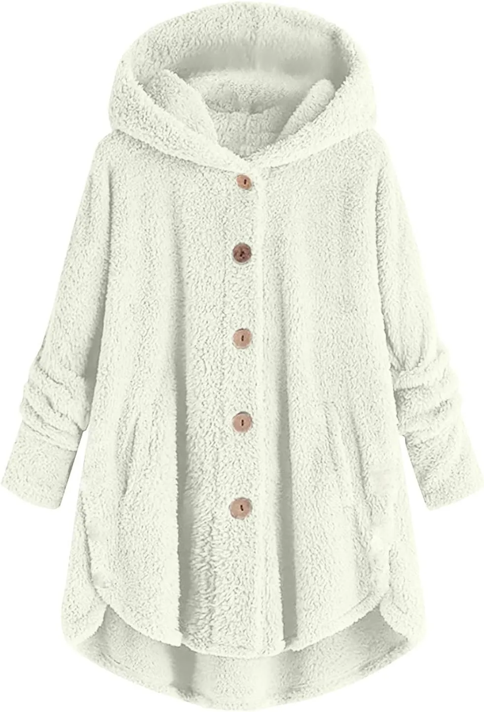 Womens Fleece Winter Coats Hooded Faux Shearling Shaggy Hoodies Long Sleeve Oversized Loose Thicken Warm Pullover Tops 2023