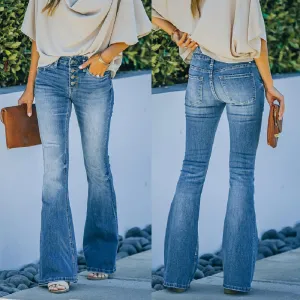 Women's Jeans Slim Fit with Slim Multi-buttons